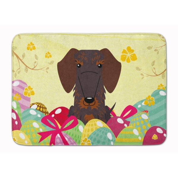 Carolines Treasures Easter Eggs Wire Haired Dachshund Chocolate Machine Washable Memory Foam Mat BB6129RUG - main